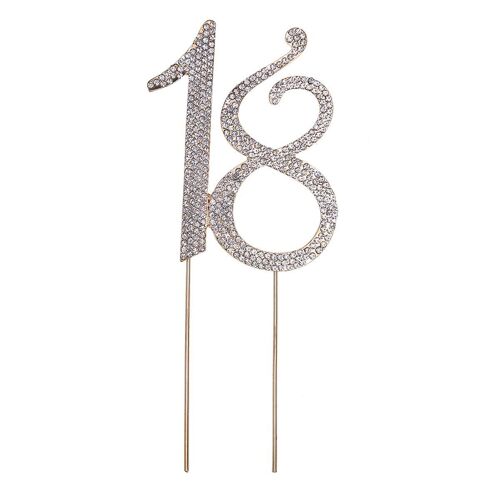 Décoration De Gâteau Dorée Avec Strass Pour Anniversaires Et Anniversaires, Réutilisable Et Élégante