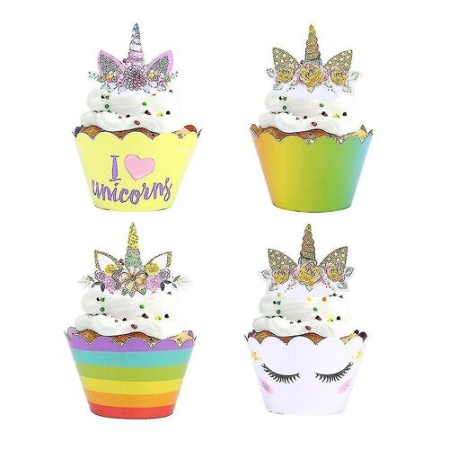 Ensemble De Décorations Et Emballages De Gâteaux Licorne Pour Anniversaires, Baby Showers Et Mariages ¿ Décoration En Papier Écologique