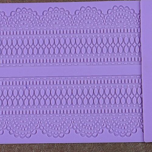 Moule À Gâteau En Dentelle 100 % Silicone Alimentaire 40 X 20 Cm Pour Une Cuisson Sûre - Créez 2 Dentelles De Gâteau Simultanément