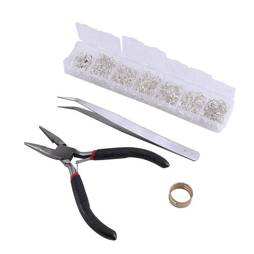Kit De Démarrage Pour Bijoux En Argent : Anneaux Ouverts, Fermoirs Mousquetons, Pinces Et Boîte De Rangement Inclus.