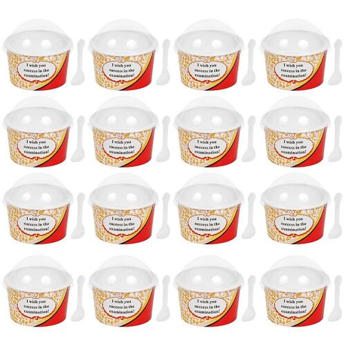 Gobelets À Glace Jetables De Qualité Supérieure Avec Cuillères ¿ Papier Écologique, 100 Unités, Parfaits Pour Les Fêtes Et La Maison