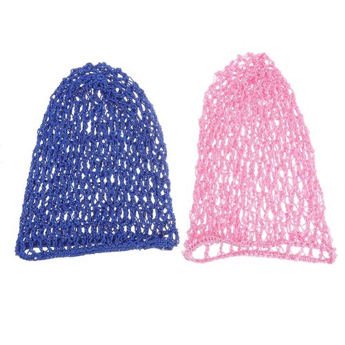 Bonnets De Nuit De Haute Qualité Pour La Protection Des Cheveux - Bleu Roi Et Rose, Coupe Universelle, Polyester De Qualité Supérieure