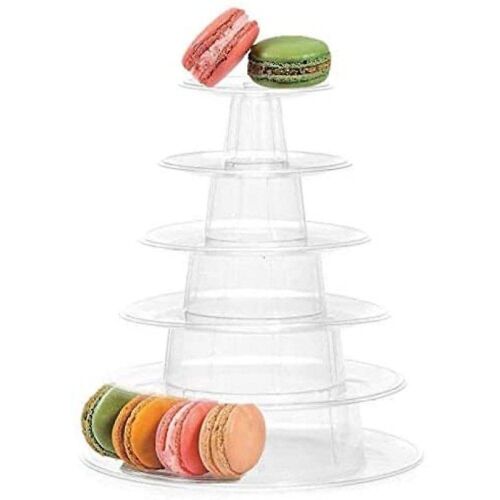Présentoir À Macarons À 6 Niveaux, Réglable En Plastique, Pour 92 À 95 Macarons, Lavable À La Main Et Réutilisable