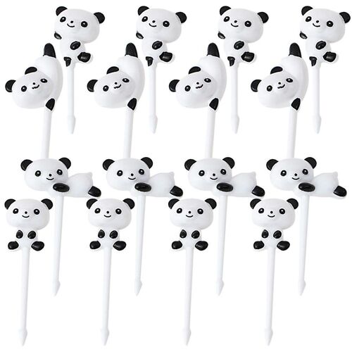 Pics À Fruits Sur Le Thème Du Panda Pour Les Fêtes - 16 Pics À Apéritif En Plastique Durables, Adaptés Aux Enfants Et Polyvalents