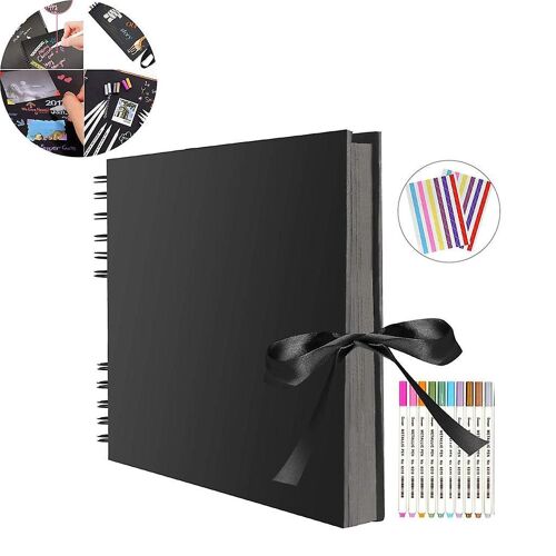Album photo 29 x 21,5 cm avec 40 feuilles, couverture rigide, rotation à 360 degrés, idéal pour les projets de bricolage et les cadeaux