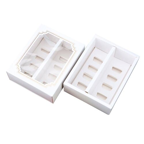 Lot De 10 Boîtes À Macarons Blanches Avec Fenêtre Pour Cupcakes Et Muffins - Papier Alimentaire Écologique