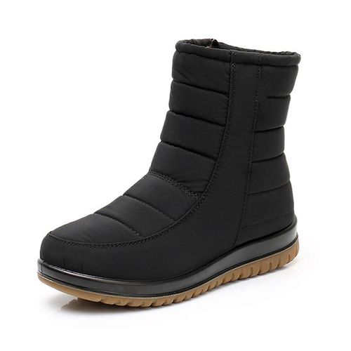 Bottes De Neige Pour Femmes Avec Fermeture À Glissière Peluches Intérieures Chaudes Bottes À Fermeture Éclair Confortables Cadeau Pour Les Journées Froides D'hiver-Noir-Adulte-37-Homme