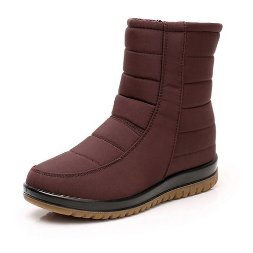 Bottes De Neige Pour Femmes Avec Fermeture À Glissière Peluches Intérieures Chaudes Bottes À Fermeture Éclair Confortables Cadeau Pour Les Journées Froides D'hiver-Brun-Adulte-36-Mâle