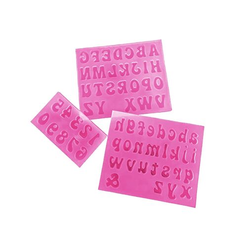 Lot De 3 Moules À Lettres En Silicone Pour Création De Chocolat Et De Résine : Majuscules Et Minuscules