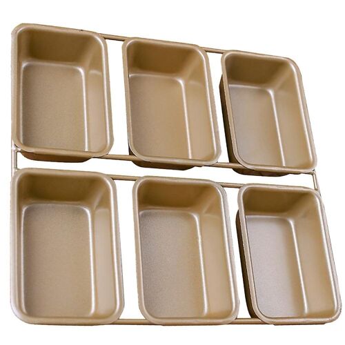 Plaque De Cuisson Antiadhésive Haut De Gamme 21,8 X 21 X 3 Cm En Fer Doré Pour Gâteaux Et Pains - Durable Et Facile À Nettoyer