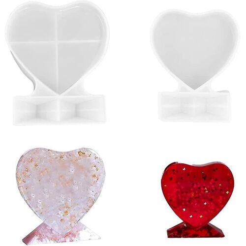 Lot De 2 Moules En Résine Époxy En Forme De Coeur Pour Cadres Photo ¿ Moules En Silicone Durables Pour Décoration Intérieure Et Cadeaux