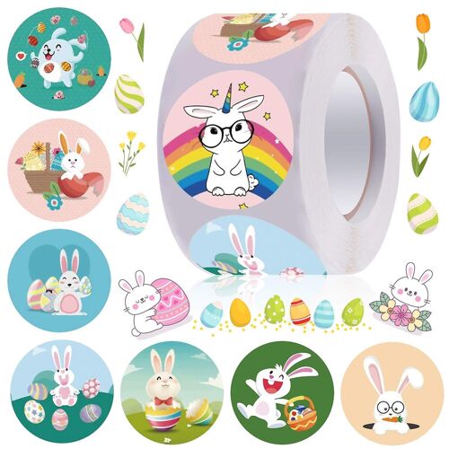 Lot De 2 Autocollants De Pâques : 500 Motifs De Lapins Et D'?ufs Assortis, Décorations Autocollantes De 3,8 Cm Pour Loisirs Créatifs Et Cadeaux