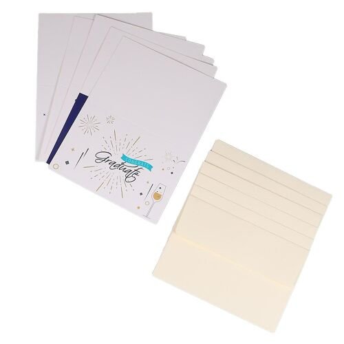 Cartes de remerciement écologiques pour remise de diplôme avec enveloppes ¿ Lot de 6, qualité supérieure, design élégant