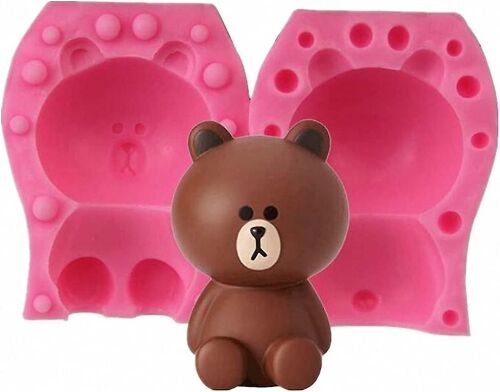 Moule En Silicone 3d En Forme D'ours - Silicone Alimentaire Rose, 165 G, 1 Moule Inclus. Vérifiez La Taille Avant Achat.