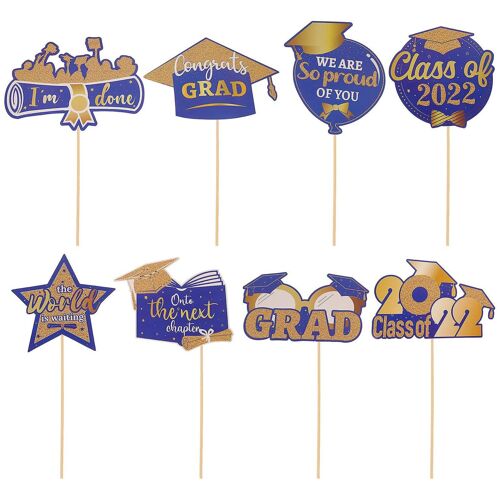 Cartes D'insertion Pour Vase De Remise De Diplôme - 24 Cartes, 24 Bâtonnets, 100 Points De Colle Pour Décoration De Fête Et Accessoires Photo