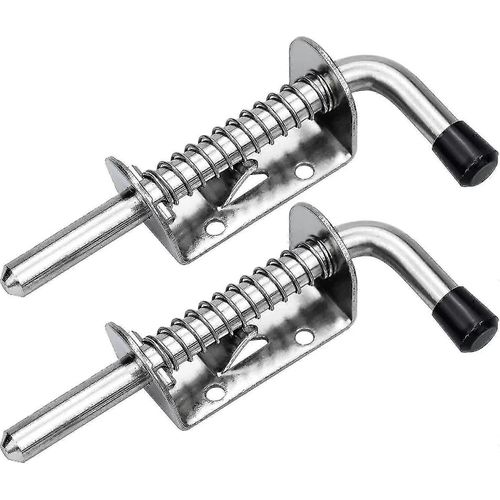 Lot de 2 loquets à ressort pour porte de garage, verrous à ressort en acier, 125 mm, pour porte de garage ou abri de jardin
