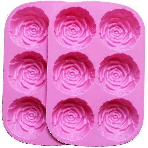 Lot De 2 Grands Moules En Silicone En Forme De Rose Pour Pâtisserie, Savons, Chocolats Et Loisirs Créatifs