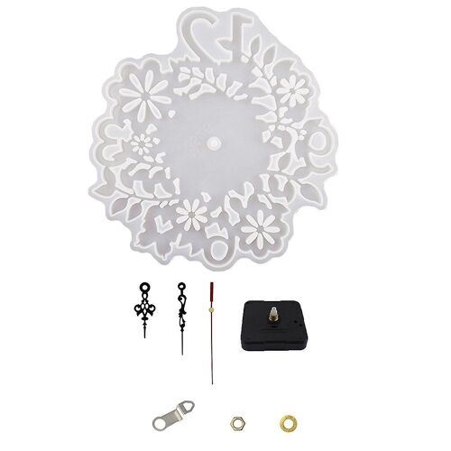 Moule D'horloge En Silicone Pour Projets De Bricolage - Motif Floral, Outil De Création Durable Et Réutilisable
