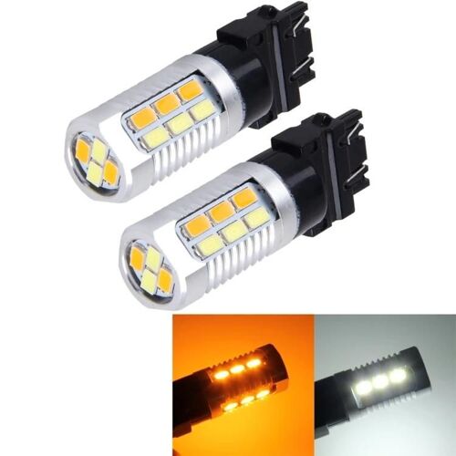 T25-3157 Feu De Frein Et De Clignotant À Led-6w 22 Smd-5730,Blanc Et Jaune-