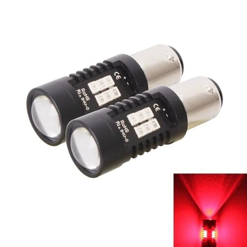 Ampoules De Feu Arrière De Frein De Voiture À Led Rouge 10,5 W-2 Pièces,1157-2835 Smd,Dc 12-24v