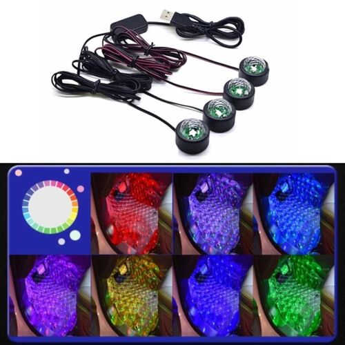 Feux De Pied Universels À Led Pour Voiture-Éclairage D'ambiance D'urgence Par