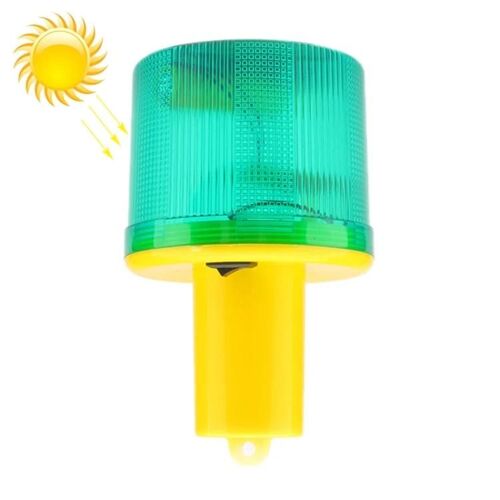 Lampe de poche de sécurité solaire-Lumière d'avertissement nocturne avec 5 bâtons verts épais vert