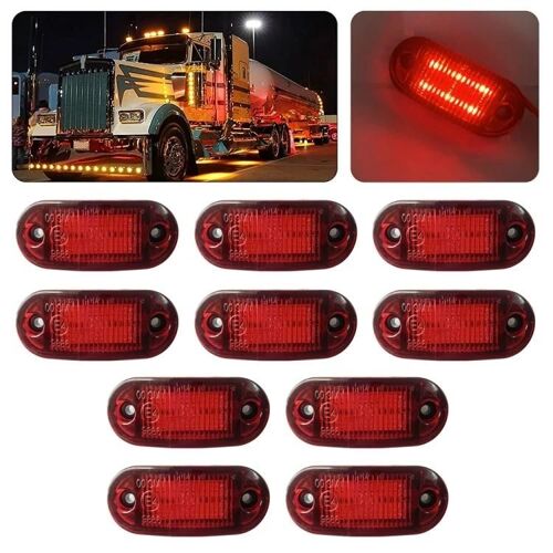 6led Feux De Position Latéraux-10 Pcs Lampe À Ampoule Rouge Pour Voiture / Camion Feu Rouge