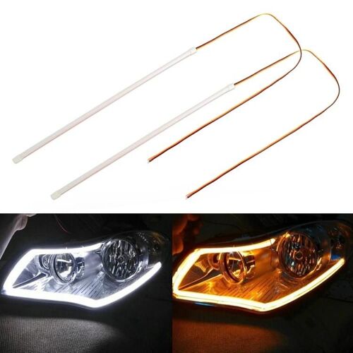 Feux De Circulation De Voiture Ultra-Minces-2 Pcs 60cm Dc12v 5w Feux De Position Bicolores