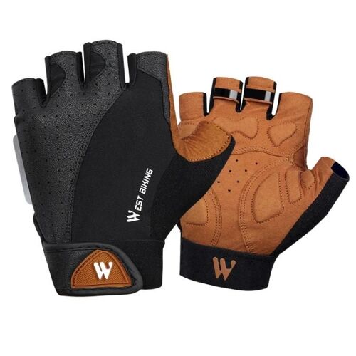 Gants De Moto Demi-Doigt-Amortisseurs,Antidérapants,Taille M-