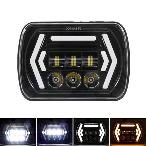Phare Led Carré De 7 Pouces-Modification Dc9-30v Pour Jeep Wrangler