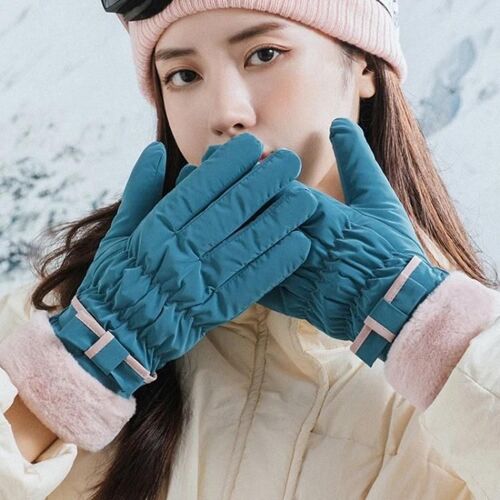 Gants De Sports D'hiver-Polaire Chaude,Taille Libre,Bleu-Bleu