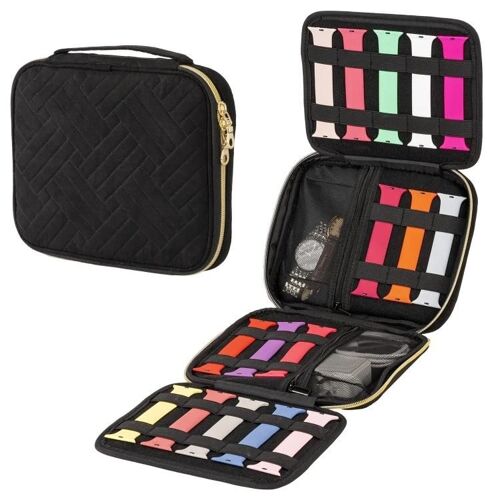 Sac De Rangement Pour Bracelet De Montre En Velours-Noir,Grande Taille De