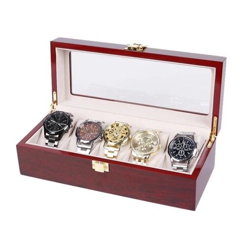 Boîte de rangement pour bijoux en bois-Organisateur d'affichage de peinture de cuisson par