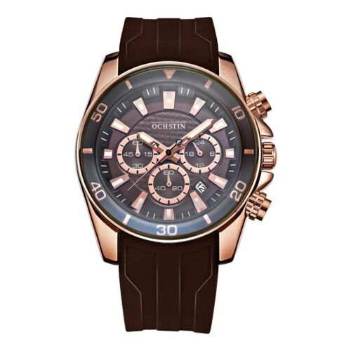 Montre Multifonctionnelle À Quartz Pour Homme-Étanche,Lumineuse,Ochstin 6094a Café/Rose Café+Rose