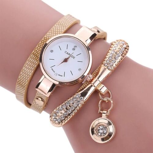 Montre Décontractée À Bracelet En Cuir Pour Femme-Bracelet De Mode Beige Par Beige