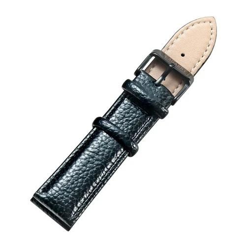 Bracelet De Montre En Cuir-Boucle Noire De 20 Mm,Design De Mode Simple-Noir