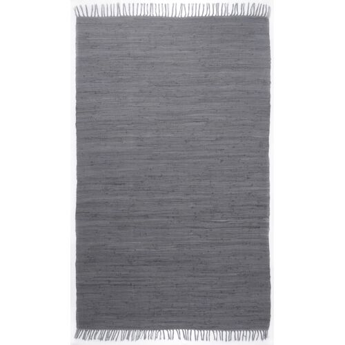 Tapis Réversible En Coton - Tissé À La Main - Anthracite 040x060 Cm