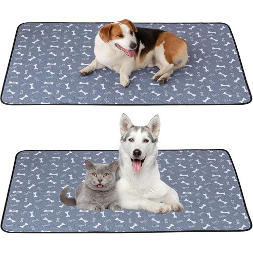 Kalanka-2 Pièces Tapis Educateur Chien Ultra Absorbant, Tapis Absorbant Chien Lavable Réutilisable, Tapis Absorbant Chien, Tapis Ultra Absorbants, Pee Pad Anti-Fuites, Réutilisable, (60 * 45 Cm)