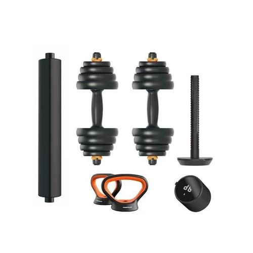 Kit Haltère + Barre + Kettlebell + Capteur Xiaomi Fed V2 30kg - Black/Orange - Tu