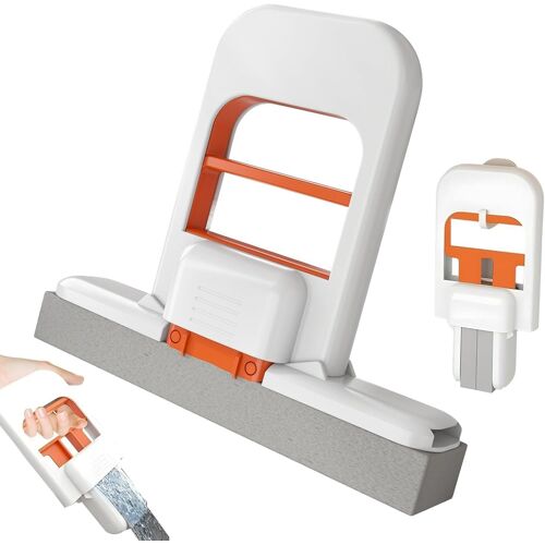 Mini Serpillère De Bureau Pliable - Mini Serpillère De Table Pliable - Mini Serpillère Auto-Essoreuse Avec Tête Éponge De Rechange Pour Cuisine, Salle De Bain, Plateau De Table Et Verre