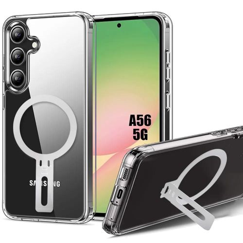 Coque Pour Samsung Galaxy A56 5g, Protection Silicone Renforc Avec Support Magntique Rglable Argent - E.F.Connection