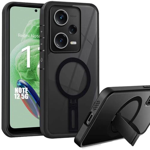 Coque Pour Xiaomi Redmi Note 12 5g (Pas Pour 4g) Protection Hybride Antichoc Avec Support Magnétique Pliable Noir - E.F.Connection