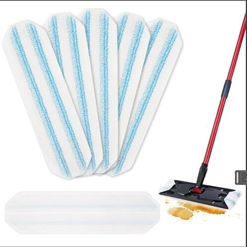 Lot de 6 serpillères de rechange en microfibre pour balai H2Pro - Compatible avec Vileda H2Pro et O-Cedar, en microfibre lavable et - Convient pour différents matériaux de sol