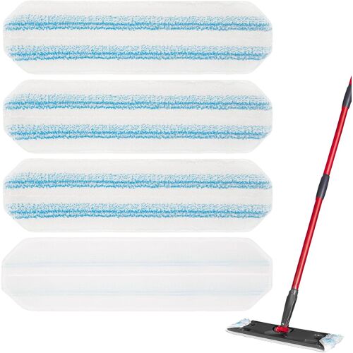 Replacement Mop Pads for H2Pro, Compatible with Vileda H2Pro and O-Cedar, Washable and Reusable, for Tile, Laminate and Hard Floors (Pack of 4)
