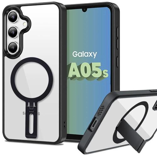 Coque Pour Samsung Galaxy A05s, Protection Silicone Pc Transparent Antichoc Avec Support Magnétique Noir - E.F.Connection