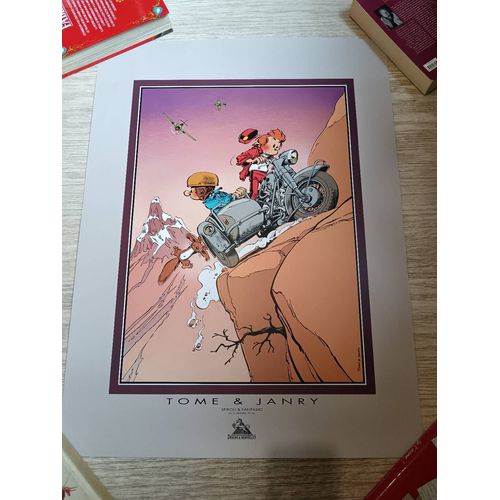Affiche Bd Spirou Et Fantasio (Moto)
