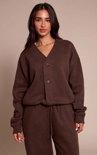 Sweat Chocolat Boutonné À Poches Latérales Petite, Chocolat