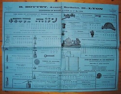 Affiche Pub B. Bottet À Lyon Tubes Robinetteries