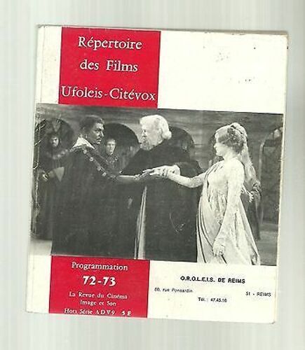 Répertoire Des Films Ufoleis Citévox Programmation 72 - 73 Image Et Son Hs
