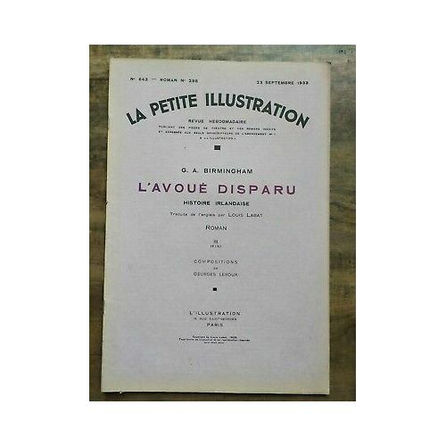 La Petite Illustration N643 Roman Nº298 23 Septembre 1933